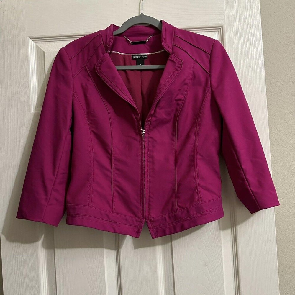 Women’s White House Black Market Perfect Fit Blazer Jacket Sz 8 Fuchsia